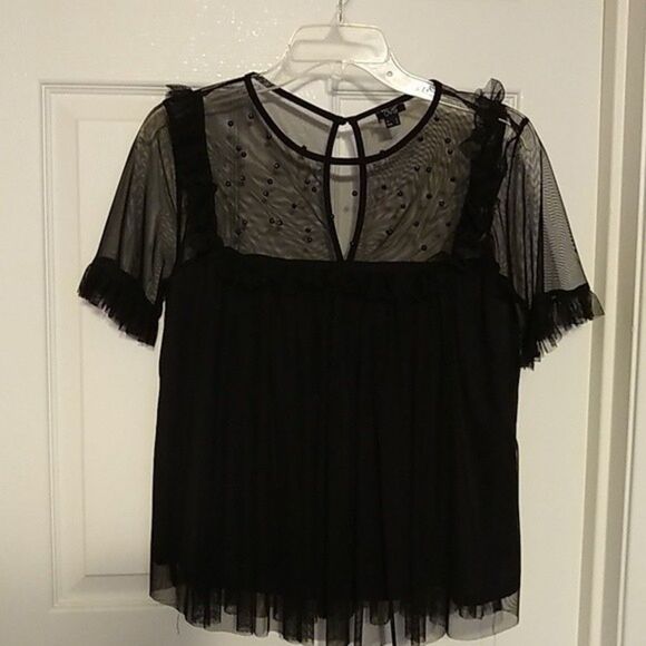 Mesh fancy embellished top - Picture 1 of 4